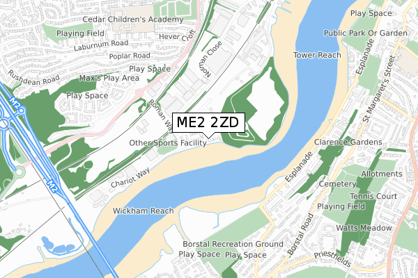 ME2 2ZD map - small scale - OS Open Zoomstack (Ordnance Survey)