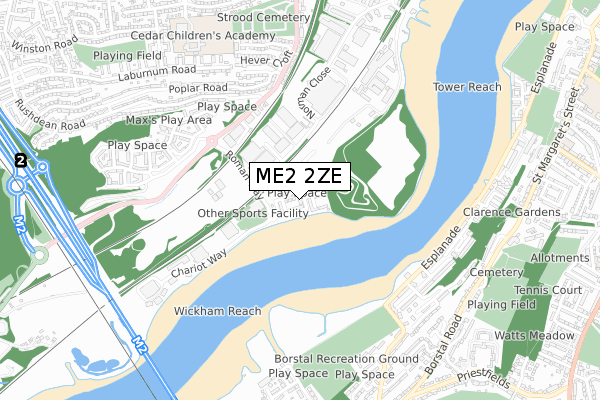 ME2 2ZE map - small scale - OS Open Zoomstack (Ordnance Survey)