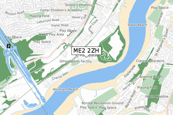 ME2 2ZH map - small scale - OS Open Zoomstack (Ordnance Survey) ME2 2ZH map - small scale - OS Open Zoomstack (Ordnance Survey)