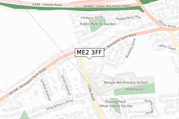 ME2 3FF map - large scale - OS Open Zoomstack (Ordnance Survey)