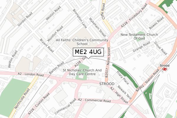 ME2 4UG map - large scale - OS Open Zoomstack (Ordnance Survey)