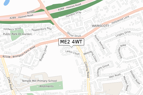 ME2 4WT map - large scale - OS Open Zoomstack (Ordnance Survey)
