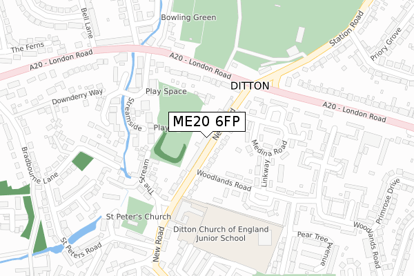 ME20 6FP map - large scale - OS Open Zoomstack (Ordnance Survey)