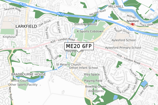 ME20 6FP map - small scale - OS Open Zoomstack (Ordnance Survey) ME20 6FP map - small scale - OS Open Zoomstack (Ordnance Survey)