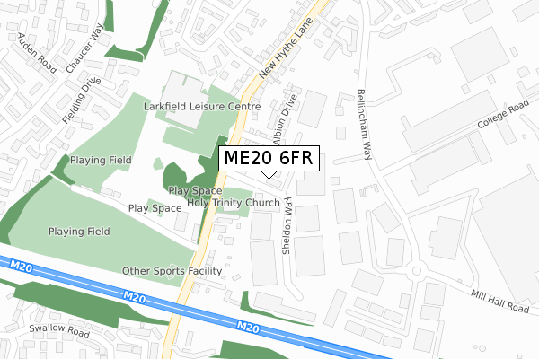 ME20 6FR map - large scale - OS Open Zoomstack (Ordnance Survey) ME20 6FR map - large scale - OS Open Zoomstack (Ordnance Survey)