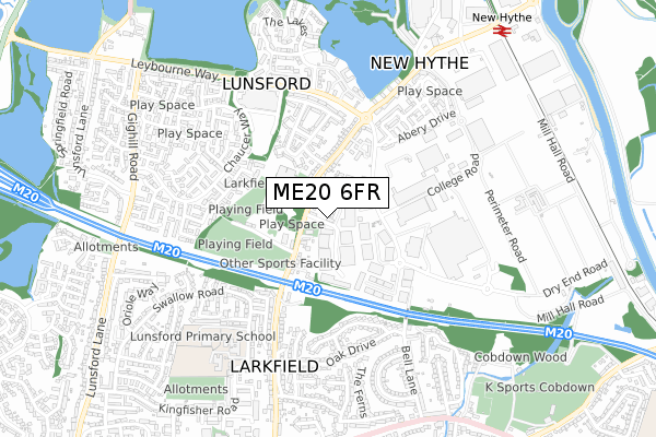 ME20 6FR map - small scale - OS Open Zoomstack (Ordnance Survey) ME20 6FR map - small scale - OS Open Zoomstack (Ordnance Survey)