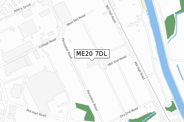 ME20 7DL map - large scale - OS Open Zoomstack (Ordnance Survey)