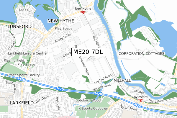 ME20 7DL map - small scale - OS Open Zoomstack (Ordnance Survey)