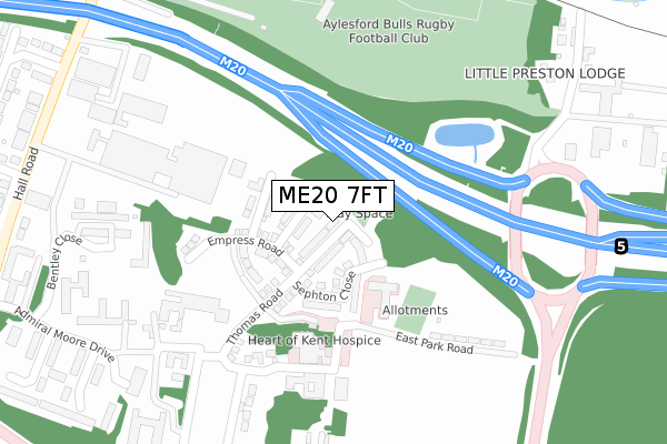 ME20 7FT map - large scale - OS Open Zoomstack (Ordnance Survey)