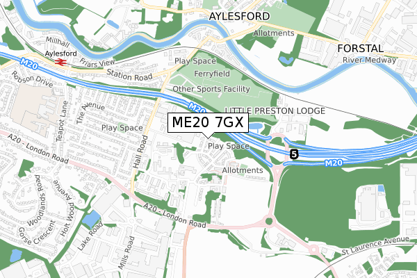 ME20 7GX map - small scale - OS Open Zoomstack (Ordnance Survey) ME20 7GX map - small scale - OS Open Zoomstack (Ordnance Survey)