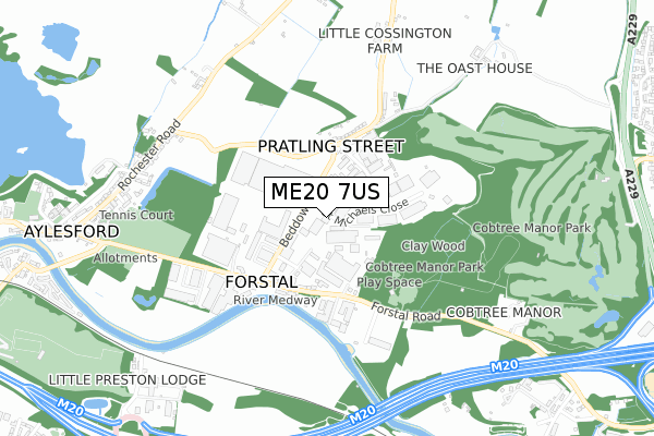 ME20 7US map - small scale - OS Open Zoomstack (Ordnance Survey) ME20 7US map - small scale - OS Open Zoomstack (Ordnance Survey)