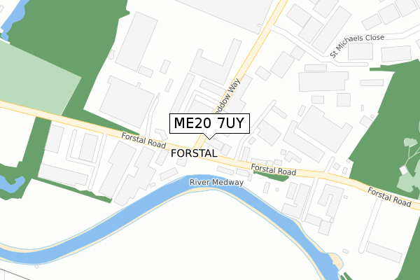 ME20 7UY map - large scale - OS Open Zoomstack (Ordnance Survey) ME20 7UY map - large scale - OS Open Zoomstack (Ordnance Survey)