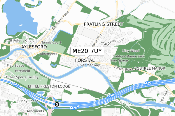 ME20 7UY map - small scale - OS Open Zoomstack (Ordnance Survey) ME20 7UY map - small scale - OS Open Zoomstack (Ordnance Survey)