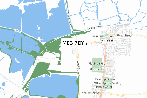 ME3 7DY map - small scale - OS Open Zoomstack (Ordnance Survey)