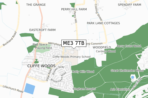 ME3 7TB map - small scale - OS Open Zoomstack (Ordnance Survey)