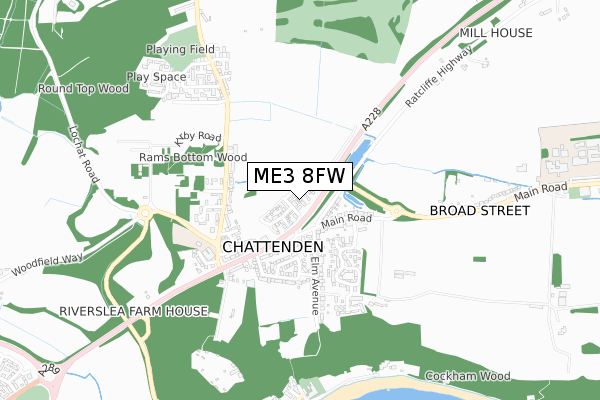 ME3 8FW map - small scale - OS Open Zoomstack (Ordnance Survey)