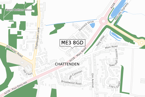 ME3 8GD map - large scale - OS Open Zoomstack (Ordnance Survey)
