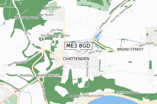 ME3 8GD map - small scale - OS Open Zoomstack (Ordnance Survey)