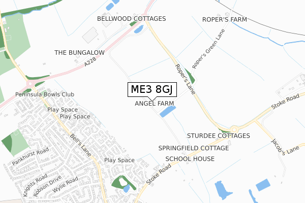 ME3 8GJ map - small scale - OS Open Zoomstack (Ordnance Survey)