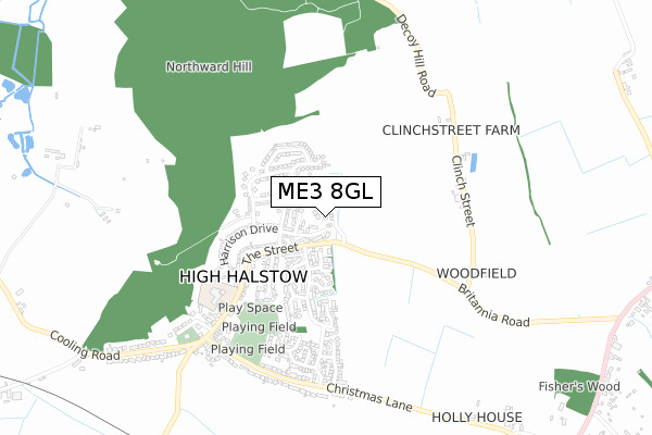 ME3 8GL map - small scale - OS Open Zoomstack (Ordnance Survey)