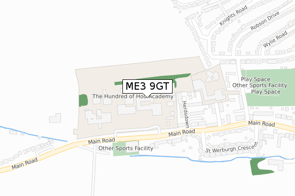 ME3 9GT map - large scale - OS Open Zoomstack (Ordnance Survey)