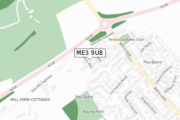 ME3 9UB map - large scale - OS Open Zoomstack (Ordnance Survey)