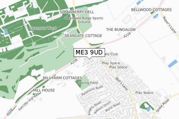 ME3 9UD map - small scale - OS Open Zoomstack (Ordnance Survey)