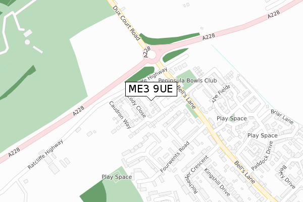 ME3 9UE map - large scale - OS Open Zoomstack (Ordnance Survey)