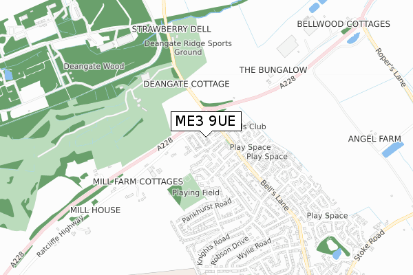 ME3 9UE map - small scale - OS Open Zoomstack (Ordnance Survey)