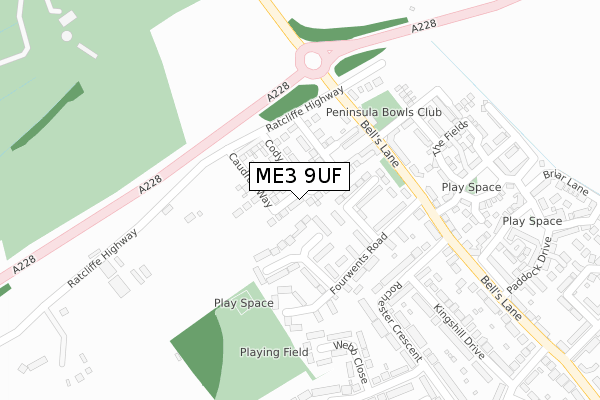 ME3 9UF map - large scale - OS Open Zoomstack (Ordnance Survey)