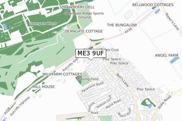 ME3 9UF map - small scale - OS Open Zoomstack (Ordnance Survey)