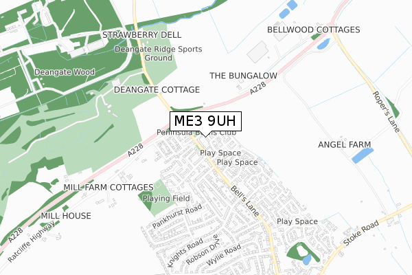 ME3 9UH map - small scale - OS Open Zoomstack (Ordnance Survey)