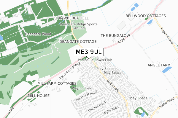 ME3 9UL map - small scale - OS Open Zoomstack (Ordnance Survey)