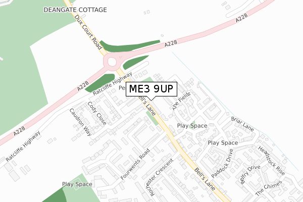 ME3 9UP map - large scale - OS Open Zoomstack (Ordnance Survey)