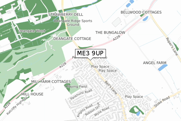 ME3 9UP map - small scale - OS Open Zoomstack (Ordnance Survey)