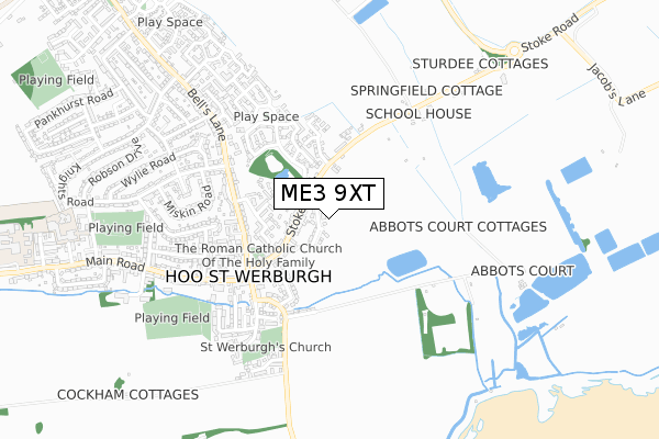 ME3 9XT map - small scale - OS Open Zoomstack (Ordnance Survey)