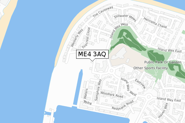 ME4 3AQ map - large scale - OS Open Zoomstack (Ordnance Survey)