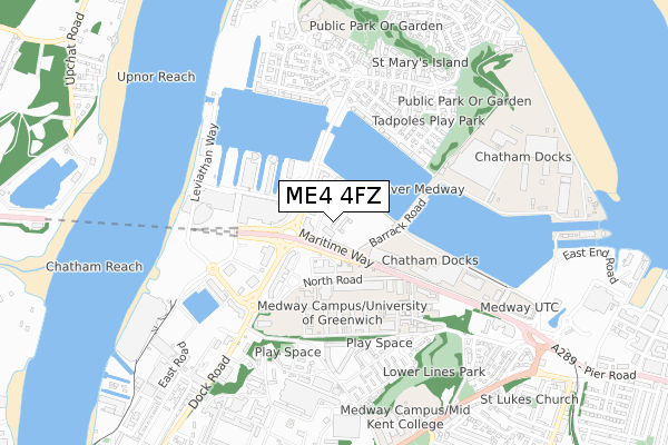 ME4 4FZ map - small scale - OS Open Zoomstack (Ordnance Survey)