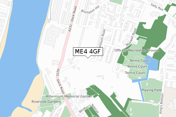 ME4 4GF map - large scale - OS Open Zoomstack (Ordnance Survey)