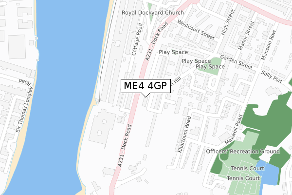 ME4 4GP map - large scale - OS Open Zoomstack (Ordnance Survey)