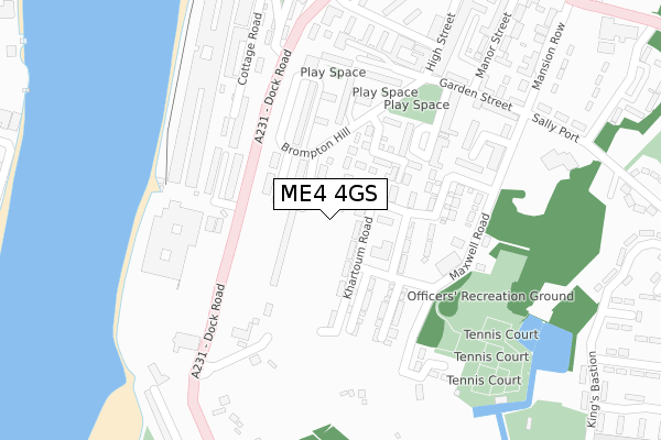 ME4 4GS map - large scale - OS Open Zoomstack (Ordnance Survey)