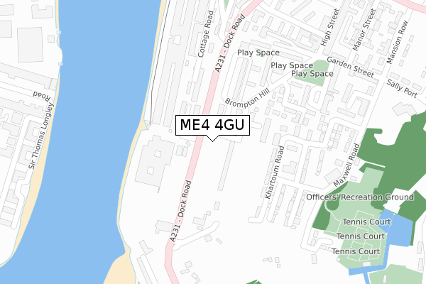 ME4 4GU map - large scale - OS Open Zoomstack (Ordnance Survey)