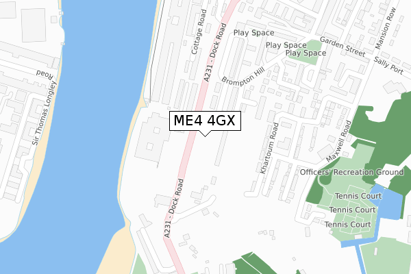 ME4 4GX map - large scale - OS Open Zoomstack (Ordnance Survey)