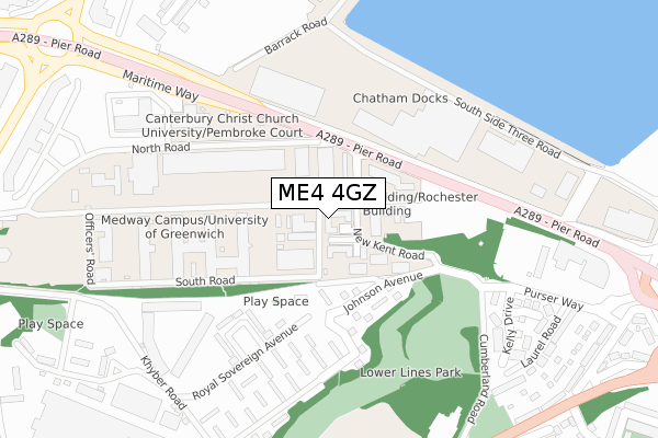 ME4 4GZ map - large scale - OS Open Zoomstack (Ordnance Survey)
