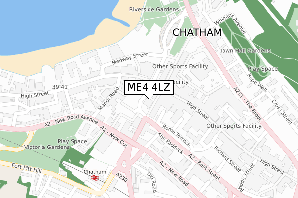 ME4 4LZ map - large scale - OS Open Zoomstack (Ordnance Survey)