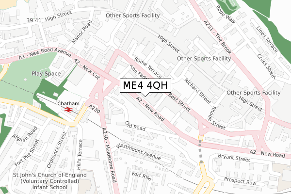 ME4 4QH map - large scale - OS Open Zoomstack (Ordnance Survey)