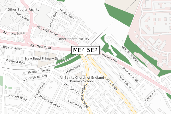 ME4 5EP map - large scale - OS Open Zoomstack (Ordnance Survey)