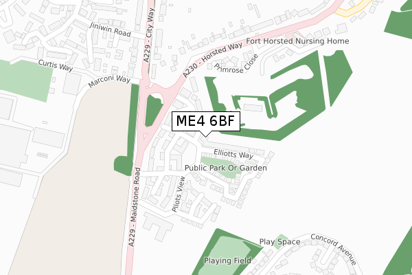ME4 6BF map - large scale - OS Open Zoomstack (Ordnance Survey)