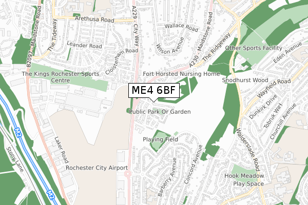 ME4 6BF map - small scale - OS Open Zoomstack (Ordnance Survey)