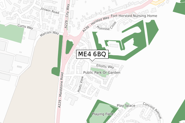 ME4 6BQ map - large scale - OS Open Zoomstack (Ordnance Survey)